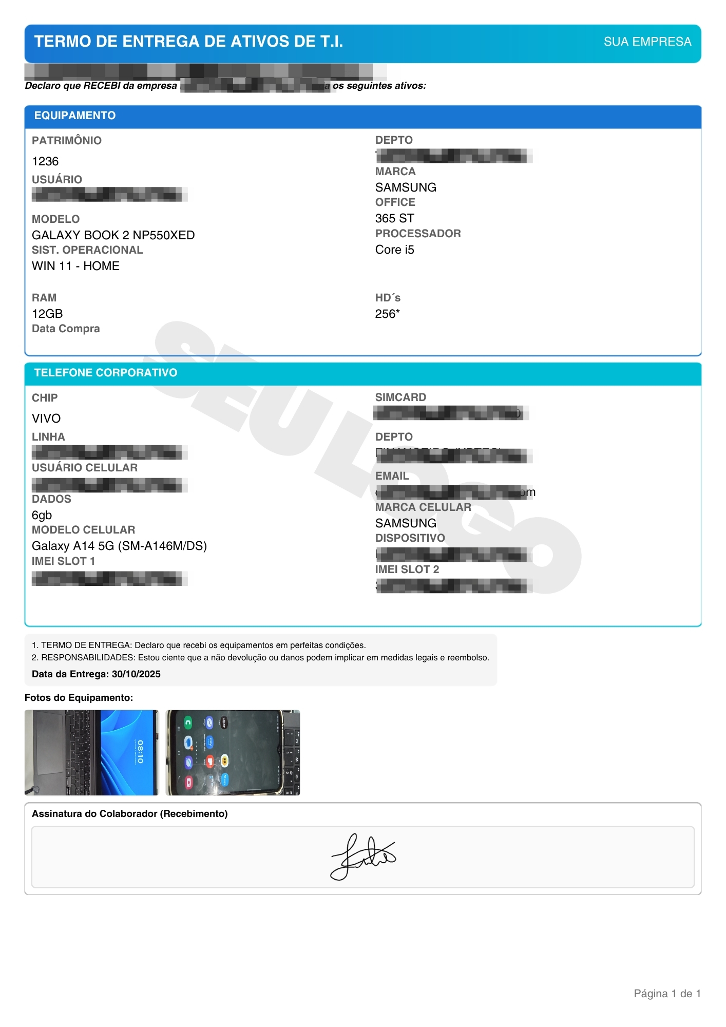 Print do termo